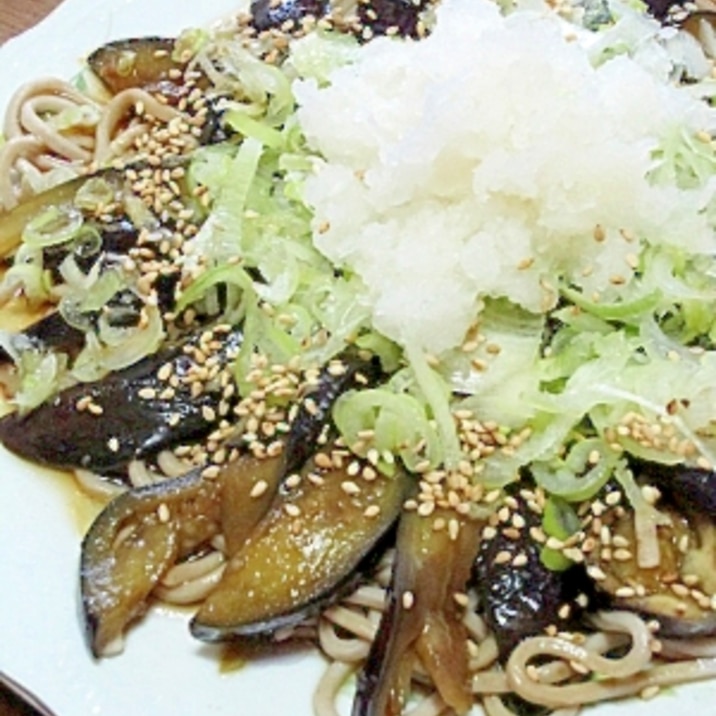 茄子のみぞれ蕎麦　（我が家の味）